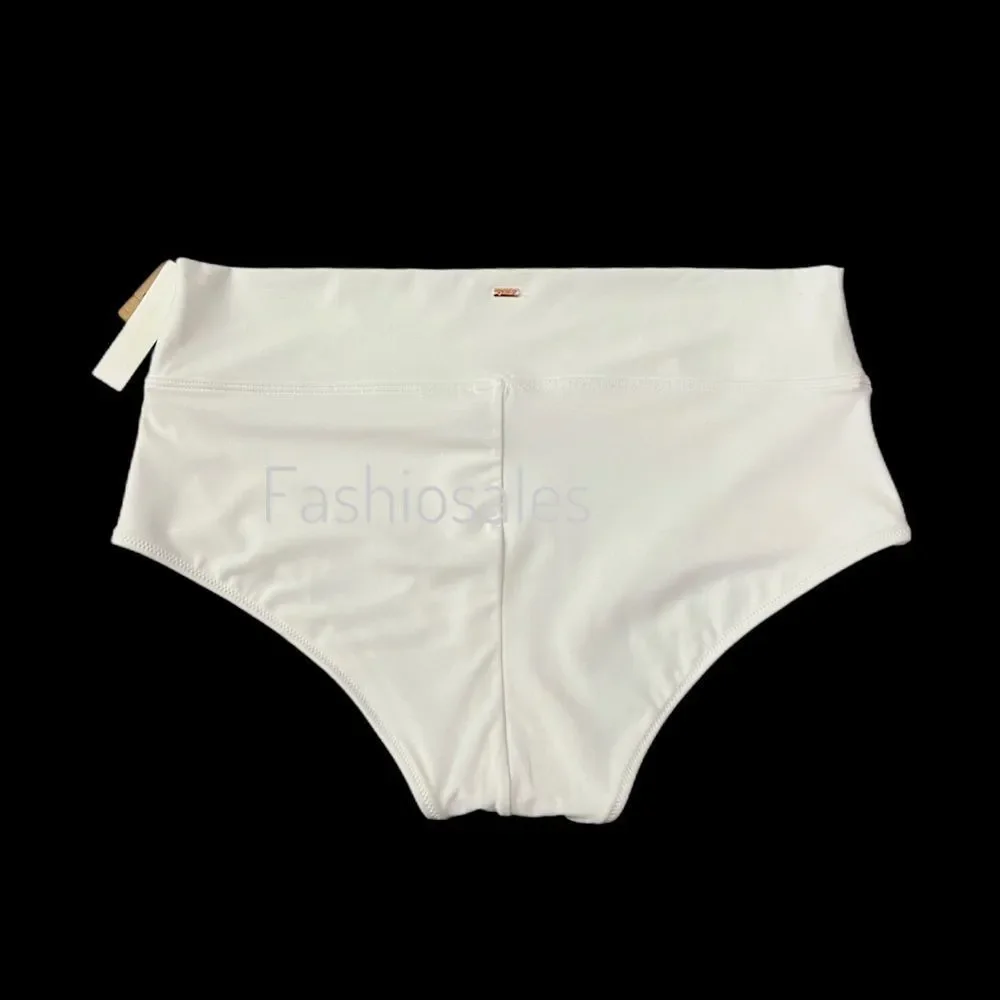 Victoria’s Secret Pink Swim High Waist Shortie Bikini Bottom Black Optic White - Picture 6 of 8